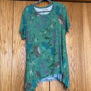 LOGO Printed Knit Top Twin Set w/ Contrast Tank